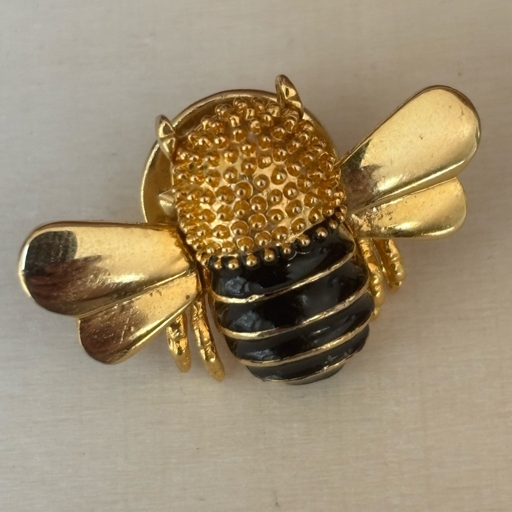 VTG Gold and Black Bee Brooch